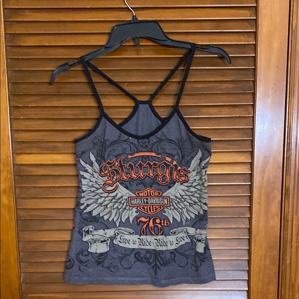 Harley-Davidson Gray and Black Tank Top